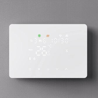 Zigbee Opbouw Thermostaat met Touchscreen voor C.V. Installatie (zwart)