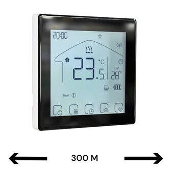 Wifi Draadloze Thermostaat met Touchscreen voor C.V. Installatie (zwart)