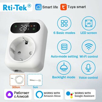 Wifi Stekker Thermostaat max 10Amp (Verwarming en Airco)