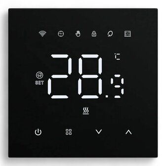 Wifi Inbouw Thermostaat met Touchscreen voor C.V. Installatie (zwart)