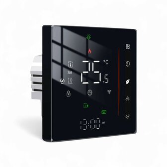 Wifi Inbouw Thermostaat met Touchscreen voor C.V. Installatie (zwart) M1