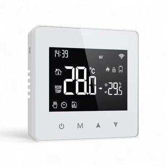 Wifi Opbouw Thermostaat met Touchscreen voor C.V. Installatie (wit)