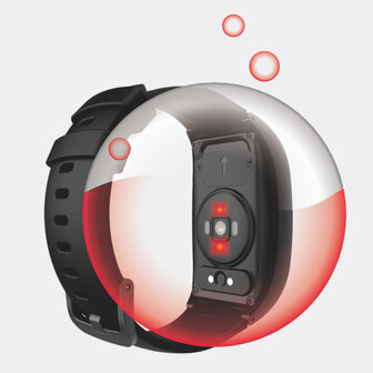 SOS Horloge LCD display met 2-weg communicatie en hartslagmeter (GPS optie)