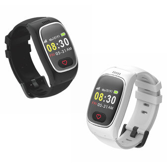 SOS Horloge LCD display met 2-weg communicatie en hartslagmeter (GPS optie)