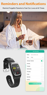SOS Horloge LCD display met 2-weg communicatie en hartslagmeter (GPS optie)