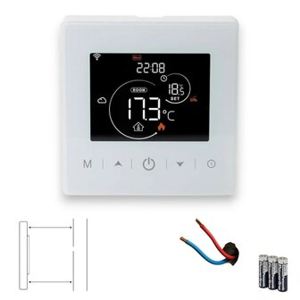 Wifi Opbouw Thermostaat met Touchscreen voor C.V. Installatie (met statistieken)