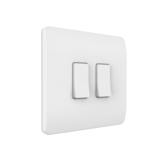 Draadloze Wandschakelaar (Batterij) Wit 2-Voudig Aan/Uit - Losse Knop