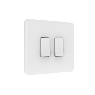 Draadloze Wandschakelaar (Batterij) Wit 2-Voudig Aan/Uit - Losse Knop