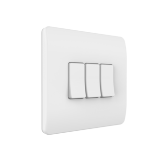Draadloze Wandschakelaar (Batterij) Wit 3-Voudig Aan/Uit - Losse Knop
