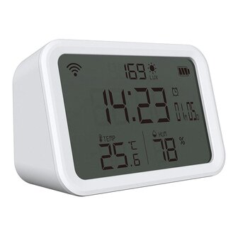 Wifi Slimme Wekker Klok Met Temperatuur, Lumen (lichtopbrengst) En Vochtigheid Sensor