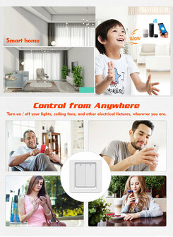 Smart WiFi Lichtschakelaar Wit 3-knoppen