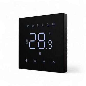 Wifi Inbouw Thermostaat met Touchscreen voor Elektrische vloerverwarming en Infrarood (zwart)