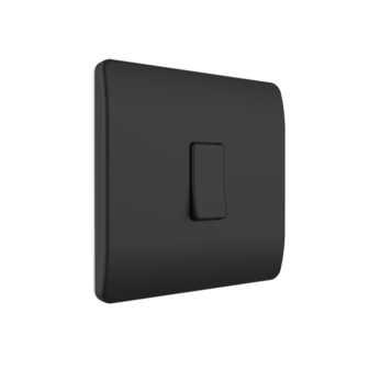 Draadloze Wandschakelaar (Batterij) Zwart 1-Voudig Aan/Uit - Losse Knop
