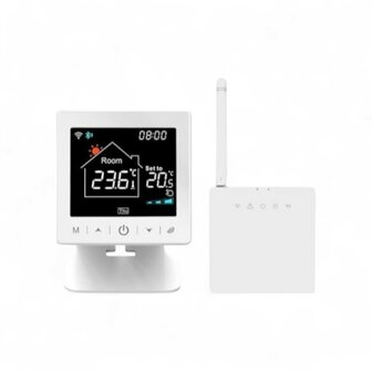 Wifi Draadloze Thermostaat met Tiptoetsen voor C.V. Installatie (zwart/wit)