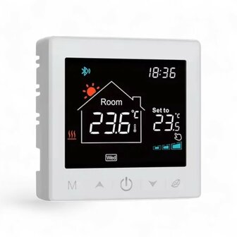 Wifi Draadloze Thermostaat met Tiptoetsen voor C.V. Installatie (zwart/wit)