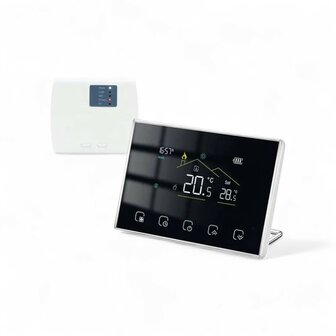 Wifi Draadloze Thermostaat met Touchscreen voor alle type verwarming (zwart)