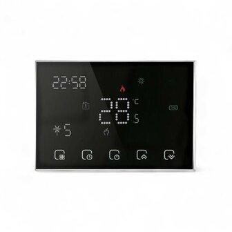 Wifi Draadloze Thermostaat met Touchscreen voor alle type verwarming (zwart)