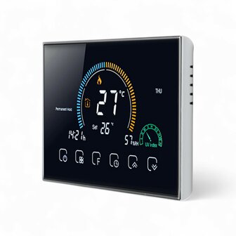 WLAN-Einbauthermostat mit Touchscreen f&uuml;r Elektroheizung (schwarz)