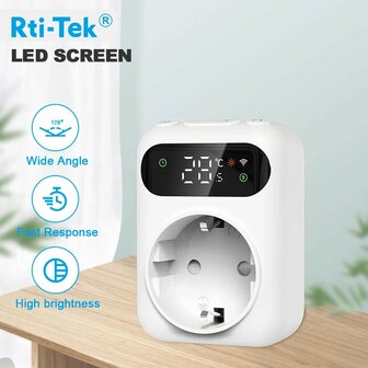 Wifi Stekker Thermostaat max 10Amp (Verwarming en Airco)