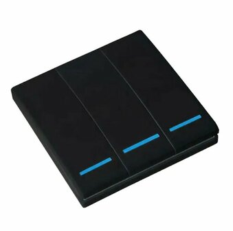 RF 433 Mhz Slimme Draadloze Schakelaar Zwart (3-knoppen) - SET