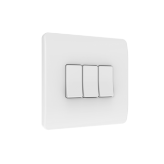 Draadloze Wandschakelaar (Batterij) Wit 3-Voudig Aan/Uit - Losse Knop