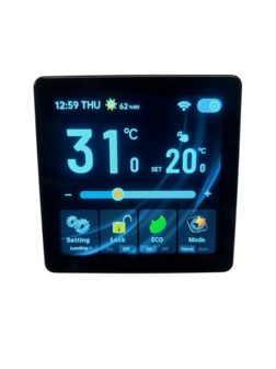 Wifi Inbouw Thermostaat met Full Screen TFT voor C.V. Installatie (zwart)