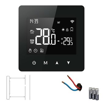 Wifi Opbouw Thermostaat met Touchscreen voor C.V. Installatie (zwart)