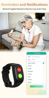 SOS Horloge 2-knops met 2-weg communicatie en hartslagmeter (GPS optie)