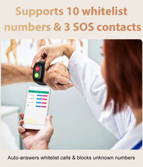 SOS Horloge 2-knops met 2-weg communicatie en hartslagmeter (GPS optie)