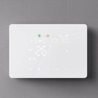 Zigbee Opbouw Thermostaat met Touchscreen voor C.V. Installatie (zwart)