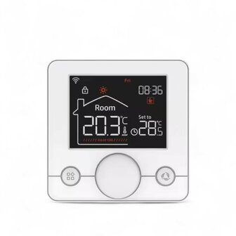 Wifi Draadloze Thermostaat met Draaiknop voor C.V. Installatie (zwart/wit)