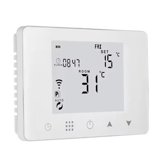 Zigbee Opbouw Thermostaat met Touchscreen voor C.V. Installatie (zwart) - Excl. Gateway