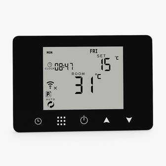 Zigbee Opbouw Thermostaat (chrono) met Touchscreen voor C.V. Installatie (zwart)