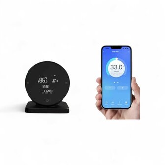 Thermostat sans fil Wi-Fi avec &eacute;cran tactile pour installation CV (noir)