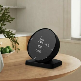 Thermostat sans fil Wi-Fi avec &eacute;cran tactile pour installation CV (noir)