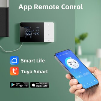 Wifi Opbouw Thermostaat met Touchscreen voor C.V. Installatie (zwart/wit) + USB
