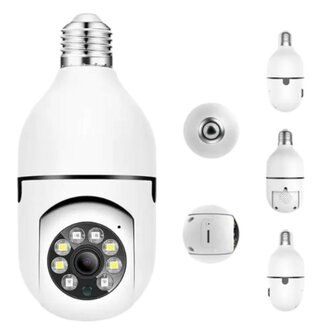Wifi beveiligingscamera voor binnen met 360 graden draaibare E27 schroefaansluiting en 1080P HD resolutie