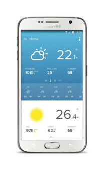 Weerstation voor binnen en buiten met app bediening draadloze installatie meet temperatuur luchtvochtigheid en CO2