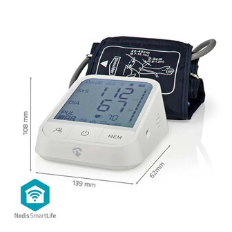 Bloeddrukmeter voor bovenarm met Bluetooth LCD display en onregelmatige hartslag detectie