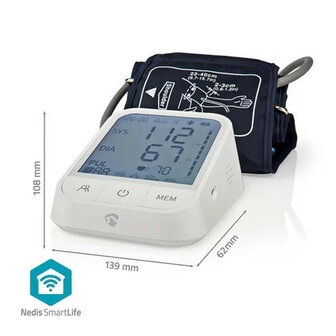 Bloeddrukmeter voor bovenarm met Bluetooth LCD display en onregelmatige hartslag detectie