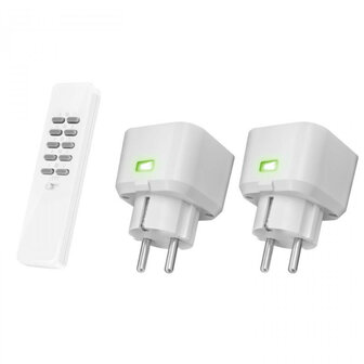 Tussenstekker set voor KlikAanKlikUit systeem met compacte uitvoering en 3500 watt schakelvermogen