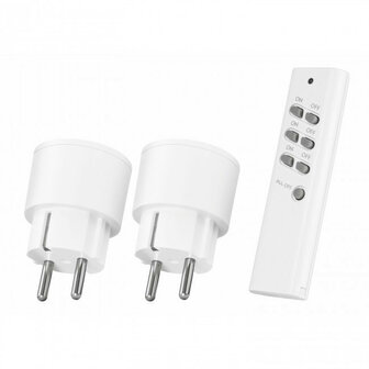 Compacte tussenstekker voor KlikAanKlikUit systeem met 2300 watt schakelmogelijkheid 2-pack