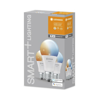 Smart lamp voor binnenverlichting met wifi bediening dimfunctie en tunable wit licht 3 pack E27 fitting 806 lumen plastic