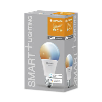 Slimme WiFi lamp voor binnenverlichting met app bediening traploos dimbaar en E27 fitting wit kunststof 1521 lumen