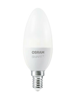 Led lamp voor slimme verlichting met kleine fitting E14 dimbaar en instelbare kleurtemperatuur wit kunststof ZigBee app bediening energiezuinig geschikt voor kroonluchters