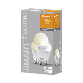 Slimme WiFi lamp voor binnenverlichting met app bediening traploos dimbaar warm wit licht en E27 fitting 3 pack