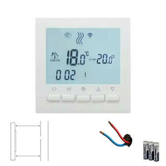 Smart WiFi Surface-Mounted Thermostat with Touchscreen for CV Installation without WiFi