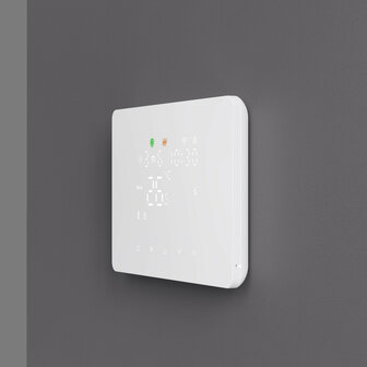 Zigbee thermostaat voor CV installatie met touchscreen app bediening en spraakbesturing zwart