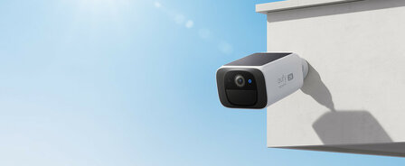 Buitencamera voor bewaking met 2K beeld en ingebouwd zonnepaneel wit IP67 waterdicht