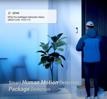 Deurbelcamera voor buiten met dual lens en zonnepaneel grijs kunststof draadloos met 2K resolutie en bewegingsdetectie